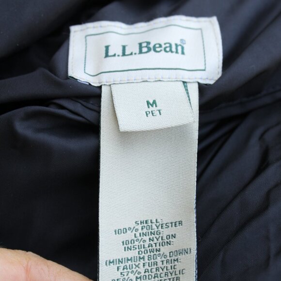 L.L. BEAN Women's Bean's DOWN HOODED JACKET Downtek BLACK M MP Petite - Picture 5 of 5